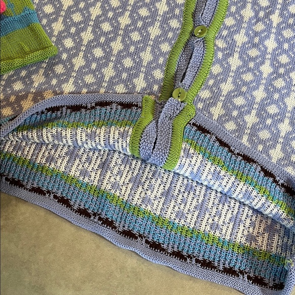 MISS LOOK Vintage Patterned Cardigan with Floral Accents. Small - Picture 4 of 8